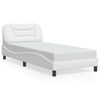 vidaXL Estructura de cama sin colchón Hvar cuero sintético blanco 90x190 cm