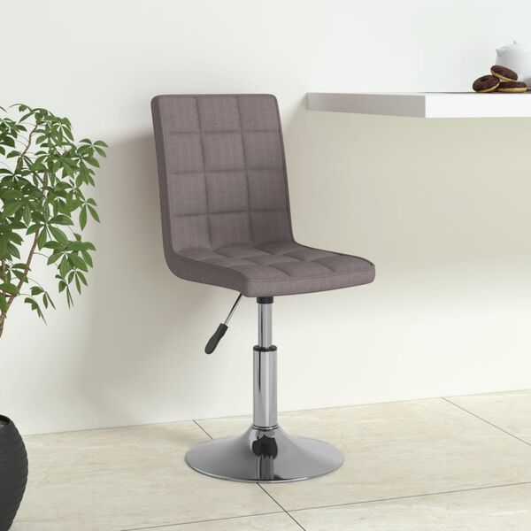 vidaXL Silla de comedor giratoria tela gris topo