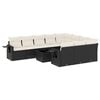 vidaXL Set de sof&aacute;s de jard&iacute;n 11 pzas y cojines rat&aacute;n sint&eacute;tico negro