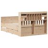 vidaXL Cama con estanter&iacute;a sin colch&oacute;n madera maciza de pino 150x200cm