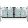 vidaXL Puerta de valla individual negra de 300 x 125 cm