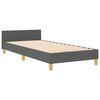 vidaXL Estructura de cama con cabecera Gris oscuro 80 x 200 cm tela