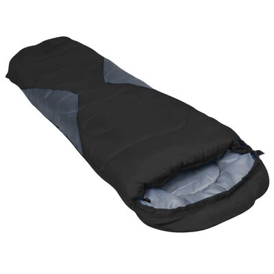 vidaXL Saco de dormir ligero para niños momia negro 670 g 15°C