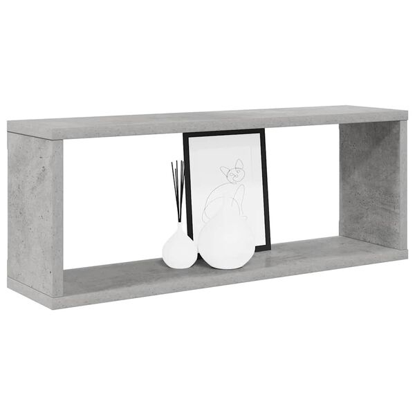 vidaXL Estante cubo pared 6 uds contrachapado gris hormig&oacute;n 60x15x23cm