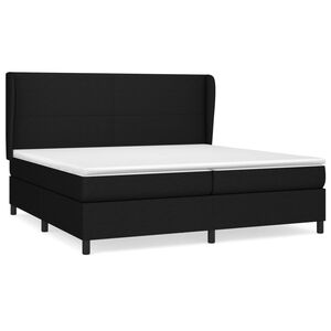vidaXL Cama box spring con colch&oacute;n tela negro 200x200 cm