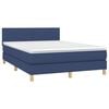 vidaXL Cama box spring con colch&oacute;n tela azul 140x190 cm