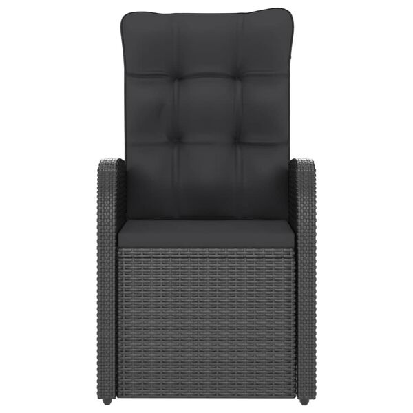 vidaXL Set comedor de jardín 5 piezas ratán sintético y cojines negro