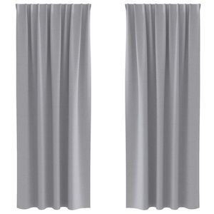 vidaXL Cortinas Opacas con Anillas 2 uds. Gris Claro 245 x 140 cm