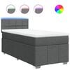vidaXL Cama box spring con colch&oacute;n tela gris oscuro 80x200 cm