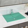 vidaXL Lavabo de lujo con grifo cer&aacute;mica 60x46 cm verde claro