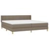vidaXL Cama box spring con colch&oacute;n tela gris taupe 200x200 cm