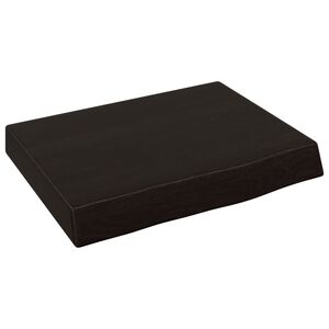 vidaXL Estante pared madera roble tratada marr&oacute;n oscuro 40x30x(2-6) cm