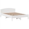 vidaXL Cama con estantería sin colchón madera maciza blanca 140x190 cm