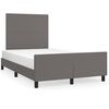 vidaXL Estructura de cama sin colch&oacute;n cuero sint&eacute;tico gris 120x190 cm