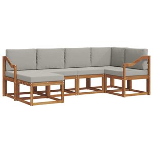 vidaXL Conjunto de sof&aacute;s de exterior 6 pcs Gris Natural y Claro