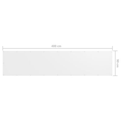 vidaXL Toldo para balcón tela oxford blanco 90x400 cm