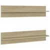 vidaXL Estantes de pared 2 uds contrachapada color roble 80x11,5x18 cm