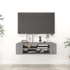 vidaXL Mueble de TV colgante madera contrachapada gris 100x30x26,5 cm