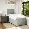 vidaXL Cama box spring con colch&oacute;n terciopelo gris claro 90x190 cm