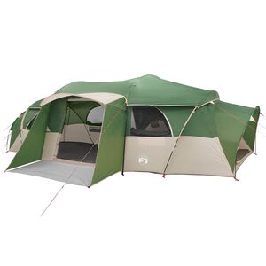 vidaXL Tienda Familiar con cubierta impermeable Verde 18 Personas