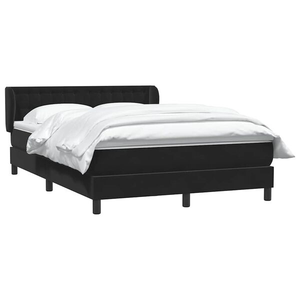 vidaXL Cama box spring con colch&oacute;n terciopelo negro 140x220 cm