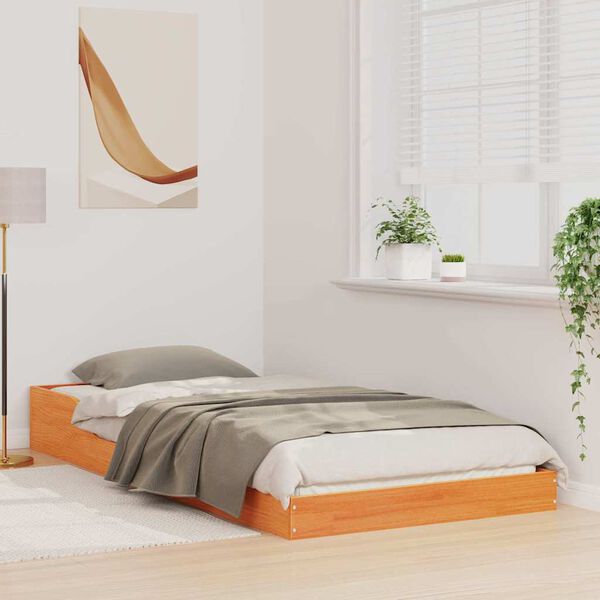 vidaXL Estructura de cama Marrón cera 80 x 220 cm