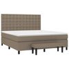 vidaXL Cama box spring con colch&oacute;n tela gris taupe 180x200 cm