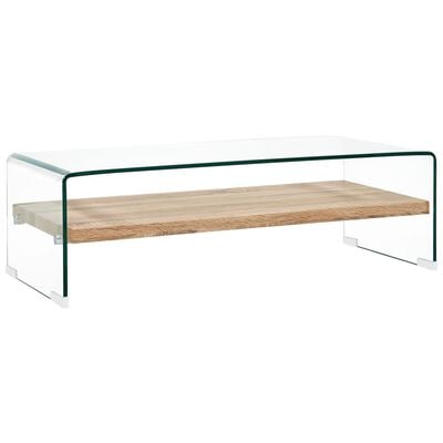 vidaXL Mesa de centro de vidrio templado transparente 98x45x31 cm