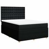 vidaXL Cama box spring con colch&oacute;n tela negro 140x200 cm