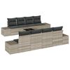 vidaXL Conjunto de sof&aacute; de jard&iacute;n 7 uds. Gris Claro rat&aacute;n sint&eacute;tico