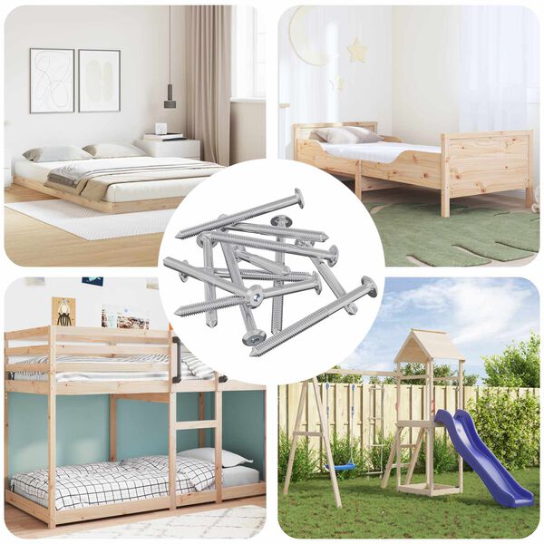 vidaXL Tornillos de Muebles 1400 pcs Plateado Acero