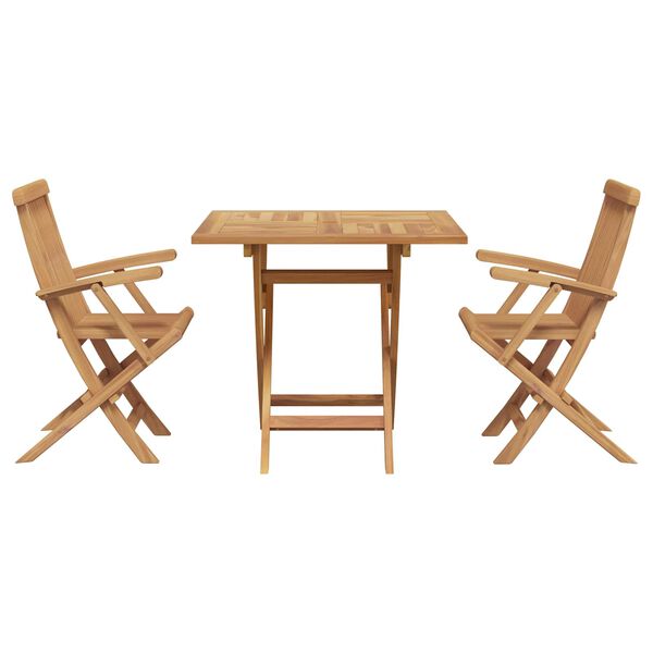vidaXL Conjunto de Comedor de Jardín 3 pcs Marrón