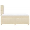 vidaXL Cama box spring con colch&oacute;n tela color crema 120x190 cm