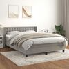 vidaXL Cama box spring con colch&oacute;n terciopelo gris claro 140x190 cm