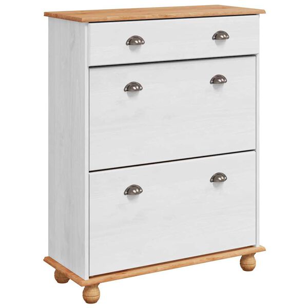 vidaXL Armario para Zapatos con cajón ASKIM Blanco 85 x 35 x 108 cm