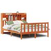 vidaXL Cama con estanter&iacute;a sin colch&oacute;n madera maciza marr&oacute;n 140x200 cm