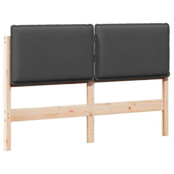 vidaXL Cabecero tapizado con cabecera Gris Natural y Oscuro 140 cm