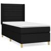 vidaXL Cama box spring con colch&oacute;n tela negro 90x190 cm