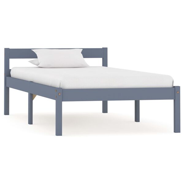 vidaXL Estructura de cama sin colchón madera de pino gris 100x200 cm