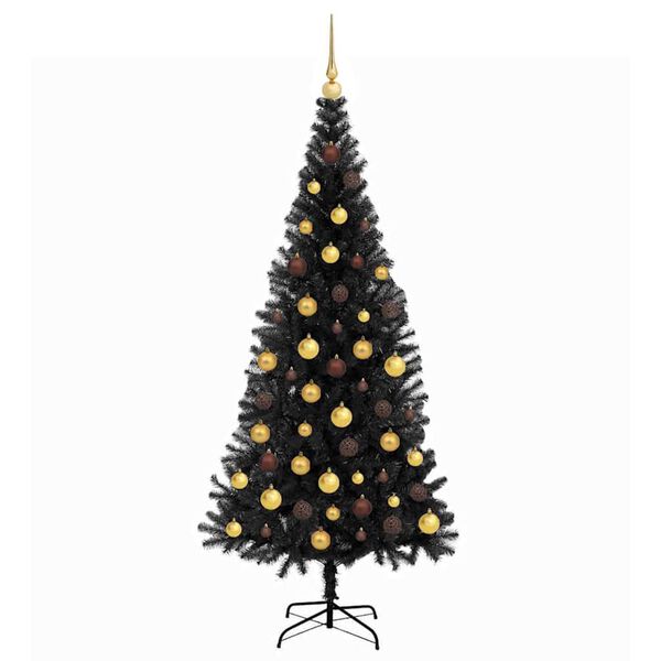 vidaXL &Aacute;rbol de Navidad con 300 LED con soporte Negro 180 cm PVC