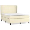 vidaXL Cama box spring con colch&oacute;n cuero sint&eacute;tico crema 140x190 cm