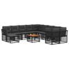 vidaXL Conjunto de sof&aacute;s de exterior 12 uds. Negro y Gris oscuro