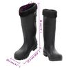 vidaXL Botas de agua con calcetines extraíbles negro número 40 PVC