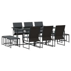 vidaXL Conjunto de Comedor de Jard&iacute;n 11 pcs Negro Acero