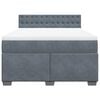vidaXL Cama box spring con colch&oacute;n terciopelo gris oscuro 140x190 cm
