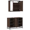 vidaXL Set de muebles baño 2 pzas madera contrachapada marrón roble