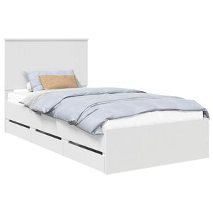 vidaXL Estructura de cama con cabecera 100 x 200 cm Madera Ingenieril