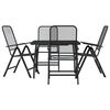 vidaXL Juego de comedor de jard&iacute;n 5 pzas malla met&aacute;lica gris antracita