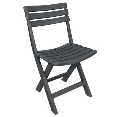 vidaXL Mesa y sillas plegables de jardín 3 piezas plástico antracita