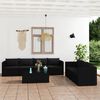 vidaXL Set muebles de jard&iacute;n 8 piezas y cojines rat&aacute;n sint&eacute;tico negro